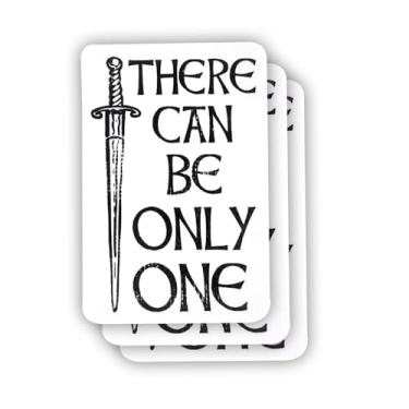 Imagem de (3 peças) There Can Be Only One Sticker Sarcástico Motivational Sayings Decalque de vinil com citação humorística para Kindle, laptop, garrafa de água, capacete rígido de telefone, adesivo de citação