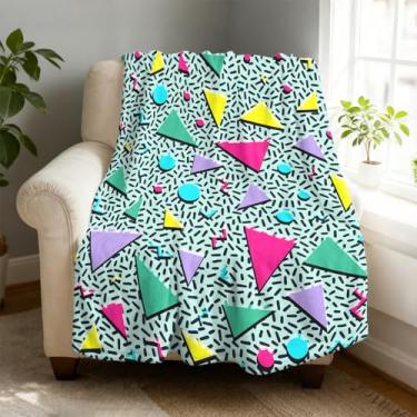 Imagem de Cobertor de lã 80S 90S 152 x 203 cm para sofá cama, cobertor de flanela de microfibra super macio e aconchegante leve para mulheres, homens e crianças