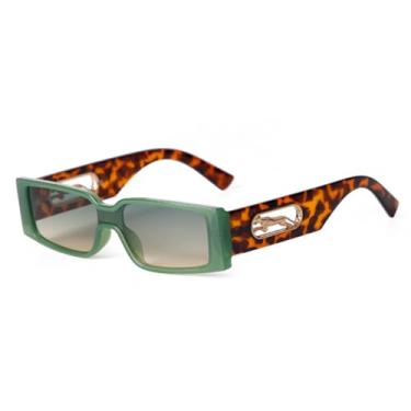 Imagem de HCHES Óculos de Sol Femininos Leopardo com Lentes Degradê Pretas e Proteção UV400 Estilo Retrô (3)