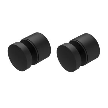 Imagem de Braçadeira de vidro de aço inoxidável suportes redondos grandes resistentes 5 cm - Inline Design (pacote com 2) (revestimento em pó fosco preto)