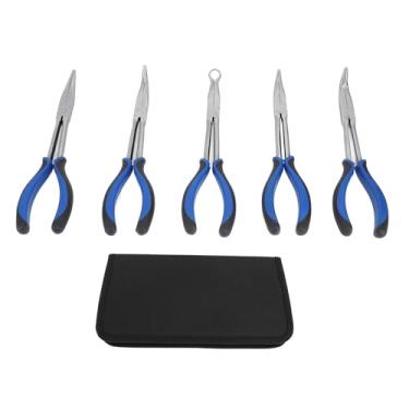 Imagem de Aramox Conjunto de Alicate de Longo Alcance Cabo de 11 Polegadas Punho Ergonômico de Aço 25 45 Alicate de Ponta Circular Longo Dobrado de 90 Graus, Com Cortador Diagonal para