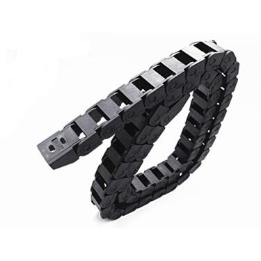Imagem de LUOYIMAO R18 10 mm x 15 mm?Inner Hinner W?Black Plastic Cable Wire Carrier Drag Chain 1M Comprimento para CNC (Preto-R18, 10X15)