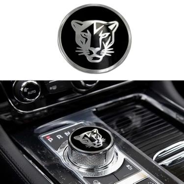 Imagem de MAXDOOL Capa de moldura de painel, acessórios de acabamento, capa de botão de câmbio, decoração, adesivo, emblema compatível com Jaguar XF XE XJ F-Pace (estilo A preto)
