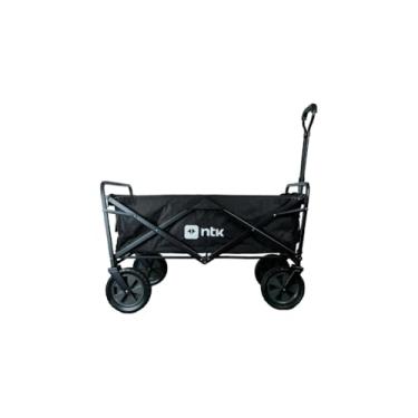 Imagem de Carrinho Dobrável Wagon de Aço, Preto, Capacidade 80kg, Estrutura em Aço e Poliéster, 102x48x89cm, para Praia, Parque, Acampamento e Compras