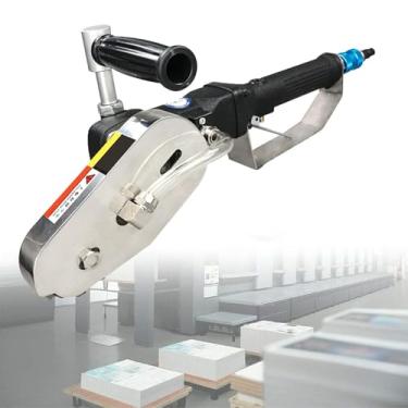 Imagem de HYUIO Máquina de decapagem pneumática de papelão caixa de papelão ferramenta de corte de borda de papel com corrente de liga de aço, pressão de entrada 6 8 kg (8 mm)