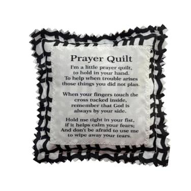 Imagem de HOMUS 1 mini colcha de oração com cruz interna - design vintage de escritura, presente de simpatia cristã para mulheres/clérigo/pastor, perfeito para apreciação do pastor/Natal/Dia dos avós