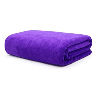 Imagem de SENNIAN Toalha de banho, toalha de banho de microfibra grande grossa 120 x 200 cm, absorvente e de secagem rápida, toalha de banho de hotel super macia pode ser usada ao ar livre, roxo escuro, 35 x 75