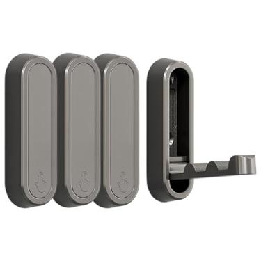 Imagem de Ganchos de parede dobráveis – Ganchos de armazenamento de roupas de parede, 4 organizadores decorativos para economizar espaço, suporte para chaves para casacos, toalhas, chapéus, bolsas