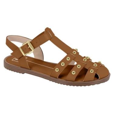 Imagem de Sandália Feminina Moleca Rasteira Pedrinhas Douradas Confortável Origi