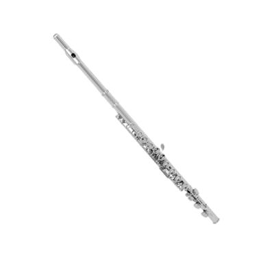 Imagem de Flauta transversal profissional em chave C 16 furos abertos fechados instrumento de concerto com caixa pano de limpeza luvas bastão flauta baixo