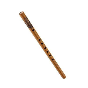 Imagem de Flauta de bambu de madeira tradicional instrumento de sopro de madeira com oito furos