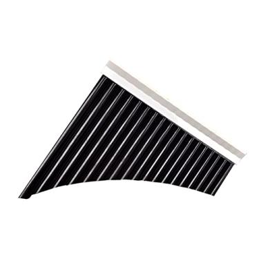Imagem de Flauta Pan 18 tubos tubo panela chave G multifuncional plástico feito à mão sopro madeira bambu panpipes (cor: marrom)