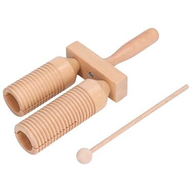 Imagem de TOPINCN Instrumento de Percussão Guiro de Madeira, Instrumento Musical de Bloco de Tom Com Rosca de Cilindro Duplo Instrumento Musical Guiro de Educação Infantil para Crianças, Bebês,