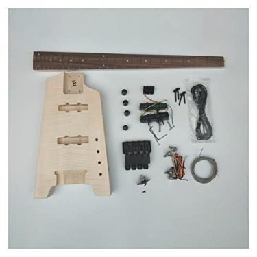 Imagem de Baixo Elétrico Semi-acabado Sem Cabeça De 41 Polegadas Com Corpo De Mogno Com Todas As Ferragens profissional kit de guitarra inacabado