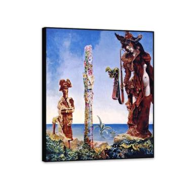 Imagem de Pôster Max Ernst Napoleão no deserto Reproduções de pinturas famosas Surrealismo Tela de parede Max Ernst Decoração de parede para presentes de sala de estar 50 x 40 cm (20 x 16 polegadas) moldura