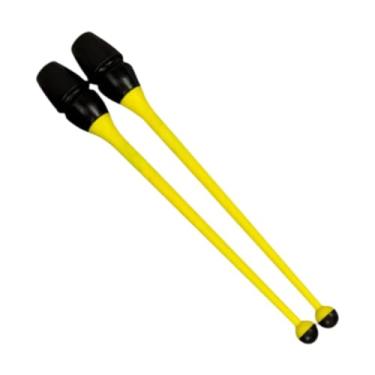 Imagem de Dynwave Maças de ginástica rítmica conectáveis, equipamento de treino de ginástica profissional e leve de 45,5 cm para treino e apresentações no palco, Amarelo