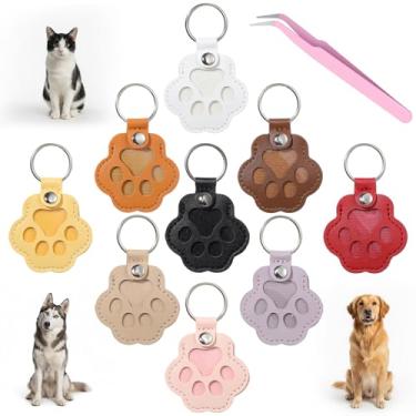 Imagem de guduling Chaveiro de pele de animal de estimação, chaveiro de lembrança de pelo de cachorro com pinça, chaveiro de medalhão de pelo de animal de estimação, memorial de pelo de cachorro, chaveiro de