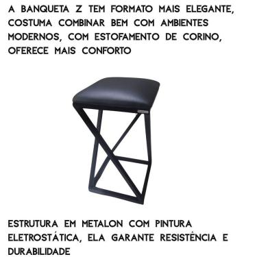 Imagem de Banqueta Baixa Compacta Para Quarto Sala Loja Escritório Promoção Preto