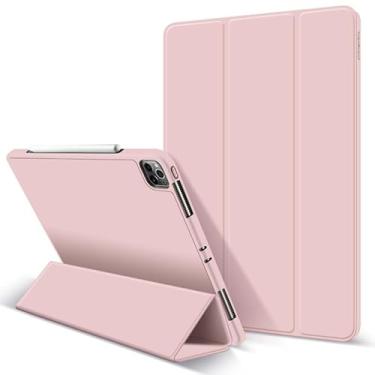 Imagem de Capa para Samsung Galaxy Tab S10+ Plus / S9+ Plus / S9 FE+ Plus 12.4 Polegadas 2024/2023 com Suporte para Pencil Parte Traseira em TPU Macio função de ativação/desativação automática, Rosa