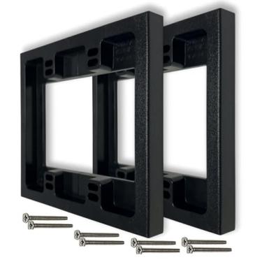 Imagem de iMBAPrice IMBA-BES2-2BK Extensor de caixa de superfície rasa preto não metálico de 2 faixas, extensão de caixa elétrica para reajuste ou nova construção, pacote com 2