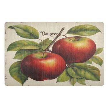 Imagem de STAYTOP Tapete de porta vintage maçãs entrada externa 81 x 50 cm, tapete de boas-vindas externo/interno, tapetes de banho fofos, capacho frontal antiderrapante para entrada, pátio, áreas de alto