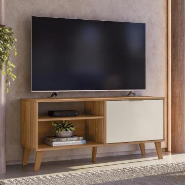 Imagem de Rack Madri 115m para Tv até 50 com porta basculante e prateleira Natur