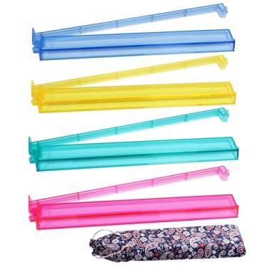 Imagem de YOAEAILY 4 Colors Mahjong Racks with Pushers, All in One Clear Mahjong Tile Racks with Storage Bag American Majiang Accessories