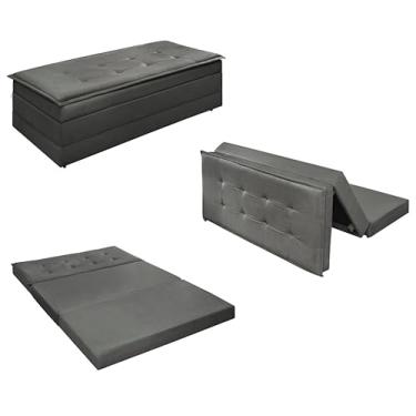 Imagem de Puff Vira Cama Casal Para Descanso - Diversas Cores (Cinza)