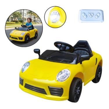 Imagem de Mini Carro Elétrico Infantil 6v Com Luz Até 30kg Amarelo - BW394AM