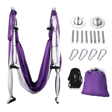Imagem de Columpio de Yoga Aéreo ZELUS Kit de Hamaca Resistente Morado - CO-Z