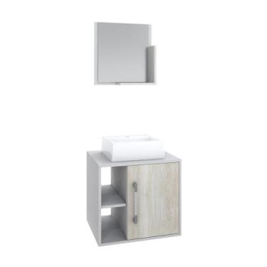 Imagem de Conjunto Balcão C/Cuba Q32 e Espelheira Soft 500 - Compace Decor, Bran