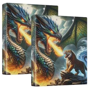 Imagem de Fichário Tiger Dragon Fight Campus com pasta de prancheta para escola, prancheta com bolsos