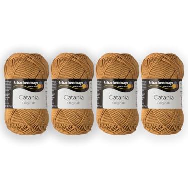 Imagem de 4 novelos/pacote Schachenmayr (SMC) Catania Originals Yarn, cada bola 50 g (125 m), 100% algodão mercerizado para fio de tricô e crochê, peso esportivo, 179 - Camelo