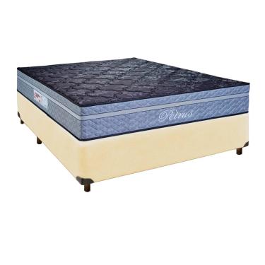 Imagem de Cama Box Bege Casal + Colchão Molas Ensacadas Petrus Paropas