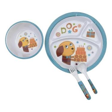 Imagem de Kit Refeição Infantil Prato Com Divisórias Para Papinha Bebê Pratinho 