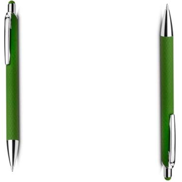 Imagem de Caneta Esferográfica Executiva em Alumínio Reciclável, Escrita Azul, Ponta Touch, Corpo Cilíndrico, Acabamento Fosco, Refil Parker, 14cm (Kit 2 verde)