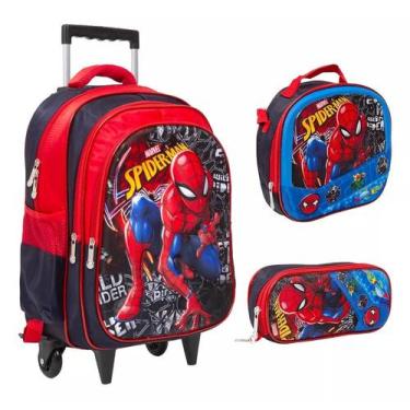 Imagem de Mochila Menino Escolar Juvenil Homem Aranha Herói Rodinha - TOYS 2U
