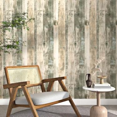 Imagem de Skyblur Papel de contato envelhecido com bloco de açougueiro para bancadas papel de parede de madeira vintage autoadesivo Shiplap para armários de quarto papel de contato de grão de madeira