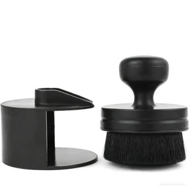 Imagem de Pincel de base retrátil com cerdas sintéticas densas para aplicação suave de líquido e pó preto