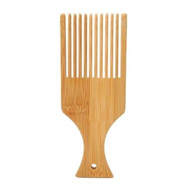 Imagem de Pente de tecelagem de tapeçaria com furo pequeno DIY pente de tecelagem de madeira multiuso para cabelo e barba