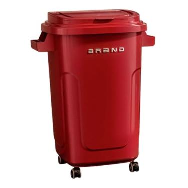 Imagem de Ｂｅｓｇａ Lixeira, simples e grande, com abertura frontal, ideal para banheiro, cômoda, escritório, quarto e cozinha, Red 48 L