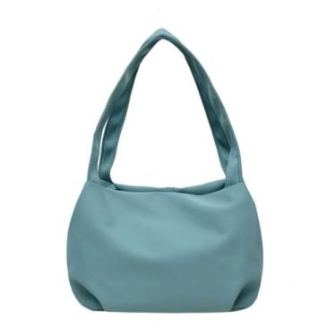 Imagem de Women's Nylon Shoulder Bag, Fashion High-Capacity Tote Bag, Everyday Hand Casual Bag for Commuting (Cyan)