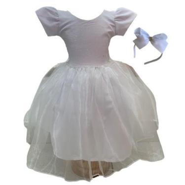 Imagem de Vestido Infantil Luxo Batizado Aniversário Daminha C/ Brilho - Bento E