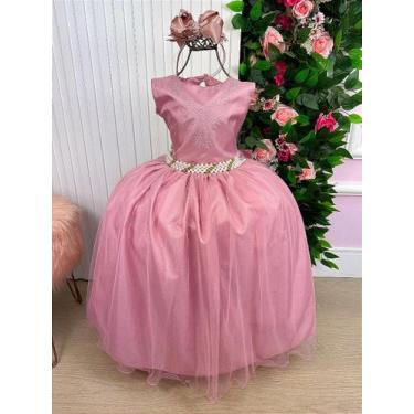 Imagem de Vestido Longo Marie Larissa Rose para Meninas, 12, Rose