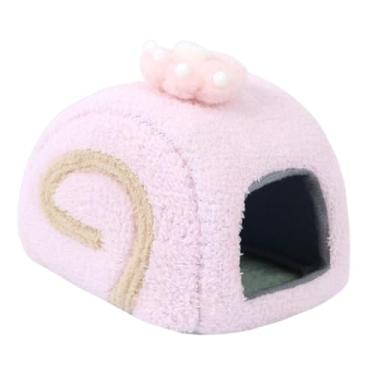 Imagem de Generic Cama quente e aconchegante para hamster, acessório para habitat, confortável e adorável para dormir, toca para porquinho-da-índia, gerbil, Rosa