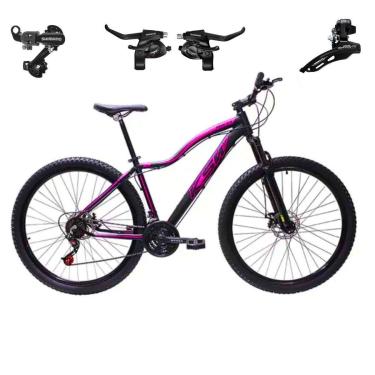 Imagem de Bicicleta Ksw Mwza Aro 29 Feminina 21 Marchas Index Mtb Trocadores Shimano Suspensão 80mm-Feminino