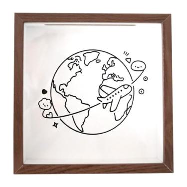 Imagem de Ｂｅｓｇａ Caixa de exibição tipo Shadow Box com abertura superior, leve e versátil, em madeira, compacta, para ingressos, fotos e outros itens. Ideal para, 20cmx20cmx4.5cm