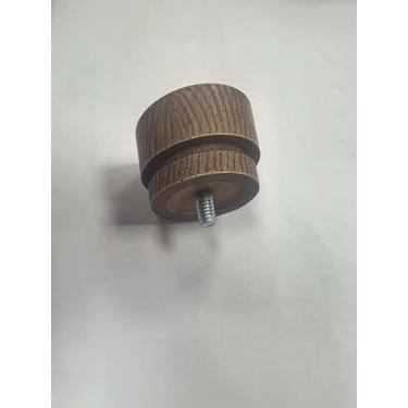 Imagem de Varões de cortina duplos de madeira para janelas de 122 a 213 cm de diâmetro, resistentes e ajustáveis, com acabamentos de grão de madeira para fazendas, quartos e salas de estar.