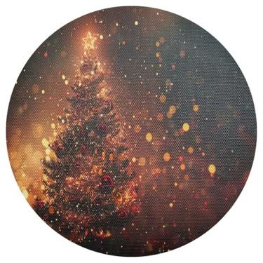 Imagem de xigua Jogo americano redondo para árvore de Natal, conjunto de 1, tapete de mesa redondo antiderrapante resistente ao calor, tapetes de mesa de 48 cm para decoração de cozinha, jantar e festa