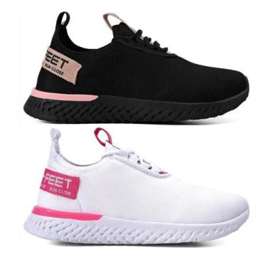 Imagem de Kit 2 Tênis Femininos Esportivos Caminhada Lançamento - Original Feet,